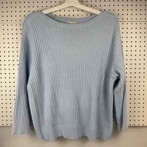 Pastel Blue Ribbed Sweater 2X‎ Cozy Minimalist Capsule Knit Ava & Viv